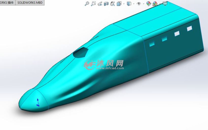 CRH高铁动车车头模型给排水算图纸量按图片