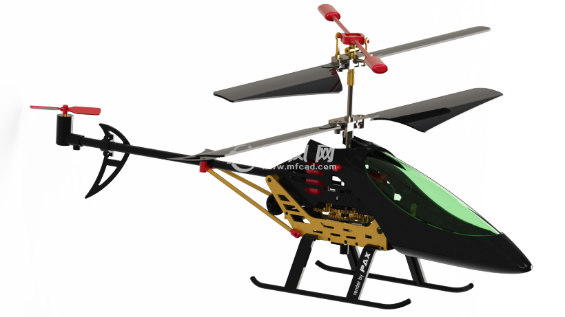 遥控直升飞机无人机航模SW模型 - solidworks