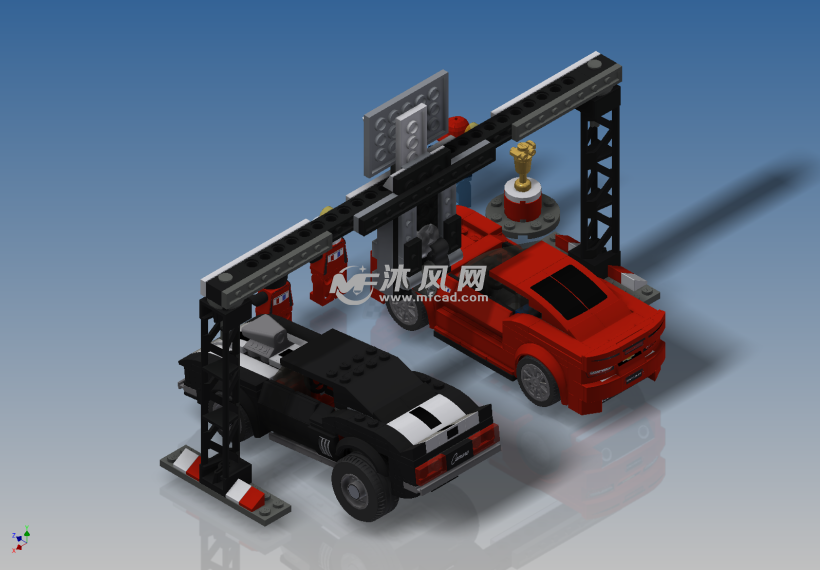 乐高玩具赛车比赛现场模型 - inventor其他分类