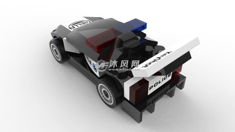 乐高警察车设计模型 - solidworks玩具公仔类模