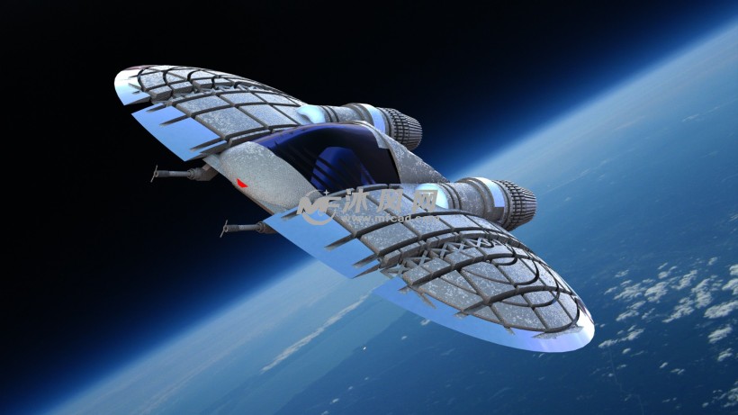 宇宙飞船太空船飞碟模型 - solidworks交通工具模型下载 - 沐风图纸