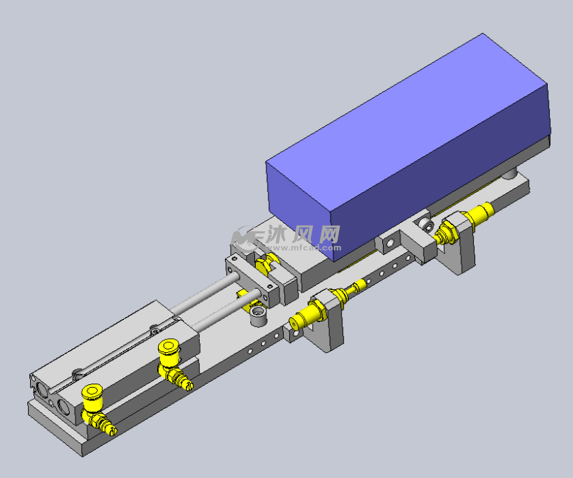 气缸行程内限位机构 - solidworks机械设备模型