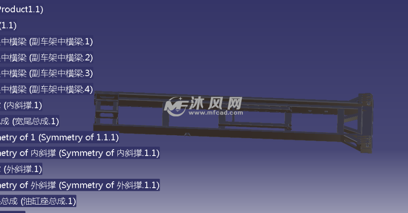 2米自卸车车箱包含副车架 3d模型