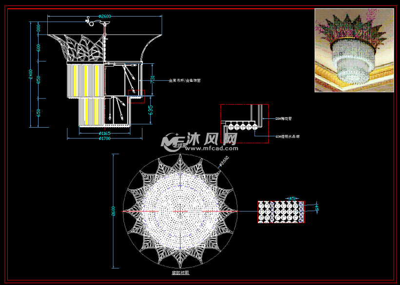 王冠水晶灯图纸