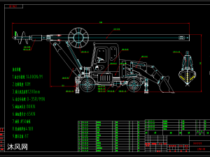 zk75型-75m钻机cad总图 autocad矿山机械图纸下载 沐风图纸