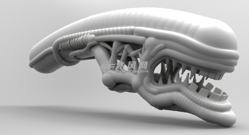 3D打印的外星人(异形)头设计模型 - ProE生活用