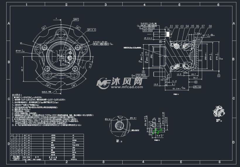 带电子手刹的汽车后制动器总成 详细图纸 3D模型高清图片