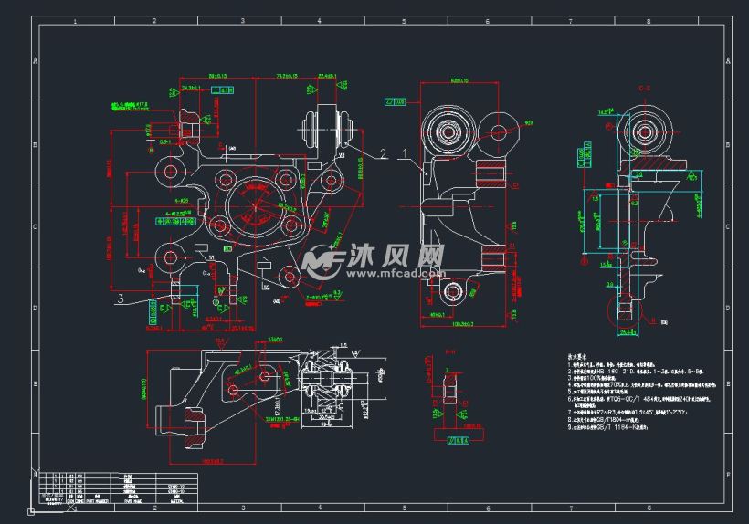 带电子手刹的汽车后制动器总成 详细图纸 3D模型高清图片