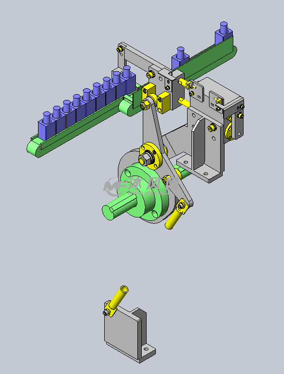 凸轮连杆往复运动装置 - solidworks机械设备模型下载