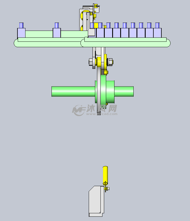 凸轮连杆往复运动装置 - solidworks机械设备模型下载