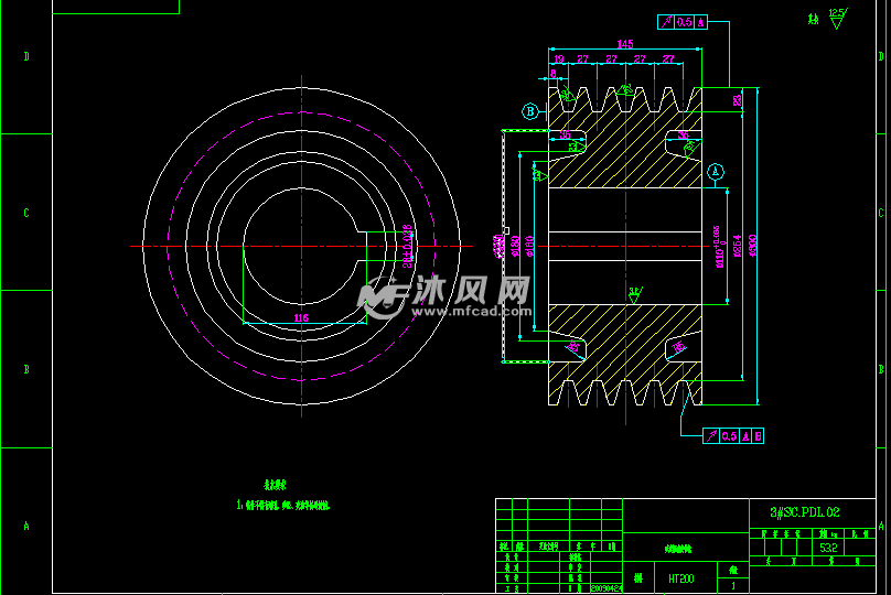 皮带轮 - 其他autocad机械图纸 - 沐风图纸