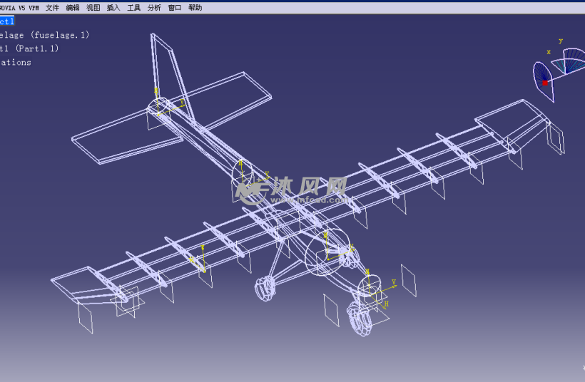 太阳能辅助动力飞机(catia)设计 - catia交通工具模型 - 沐风图纸