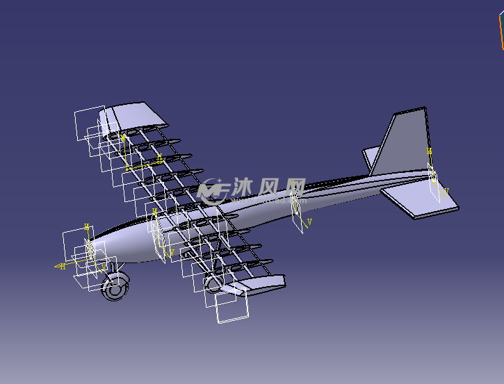 太阳能辅助动力飞机(catia)设计模型轴视图