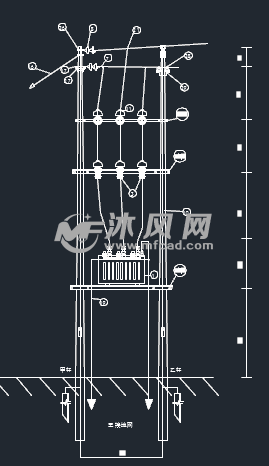 10kV柱上变压器接线图 - 公共建筑电气CAD
