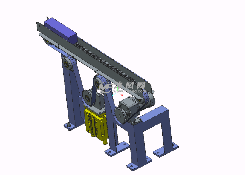 带自动张紧机构的传送 - proe常用机械机构