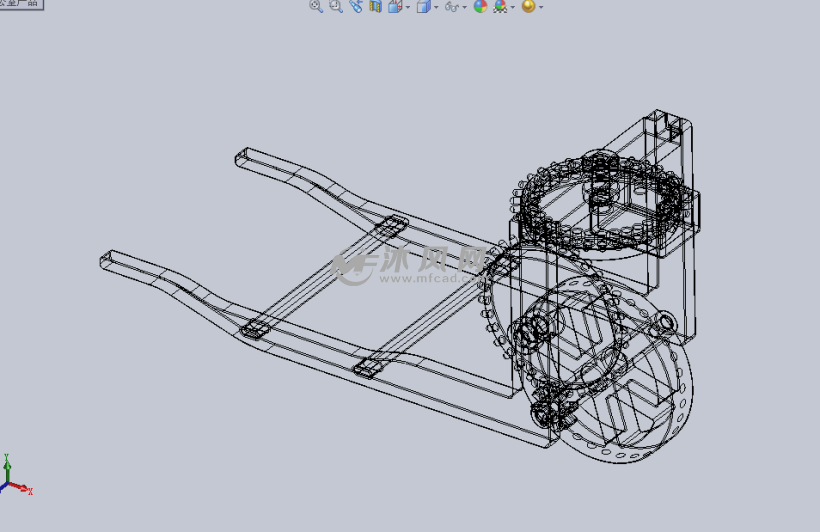 木质结构的传动小推车设计模型 - solidworks生