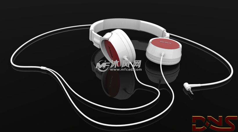 索尼品牌的耳机设计模型 - solidworks数码产品