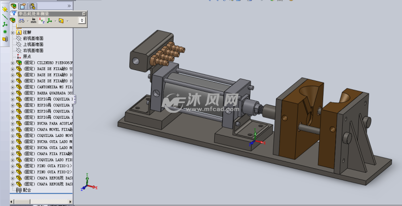 气压缸结构的挤压工装设计模型