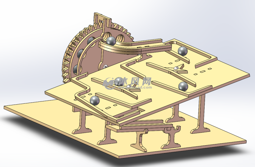 钢珠弹球玩具游戏模型 - solidworks玩具公仔类