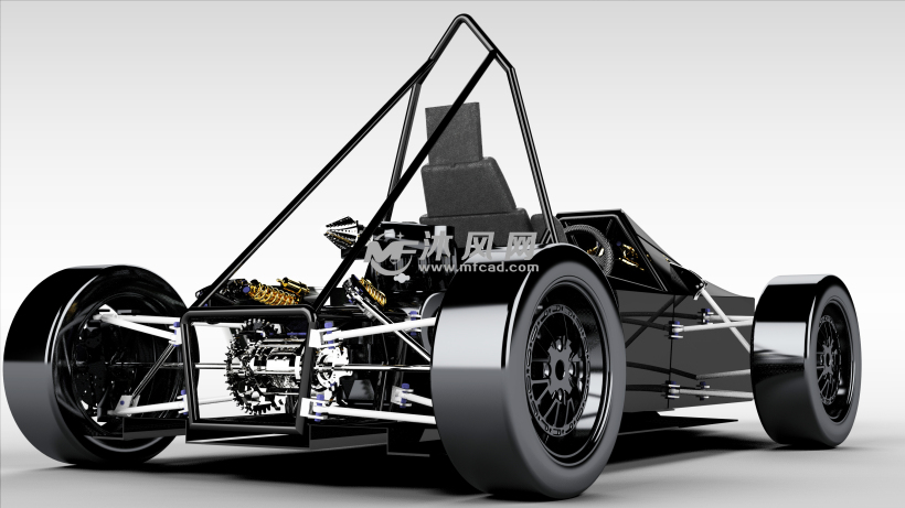 四驱赛车框架结构详解设计模型