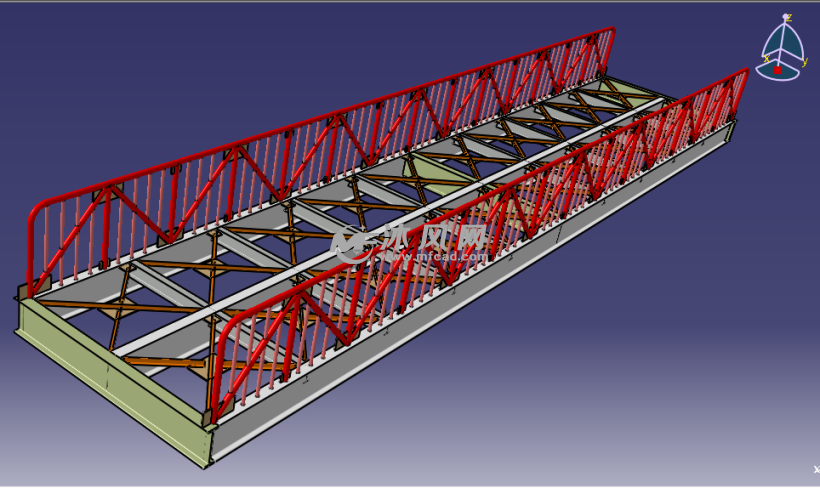 xx码头小型钢引桥catia模型