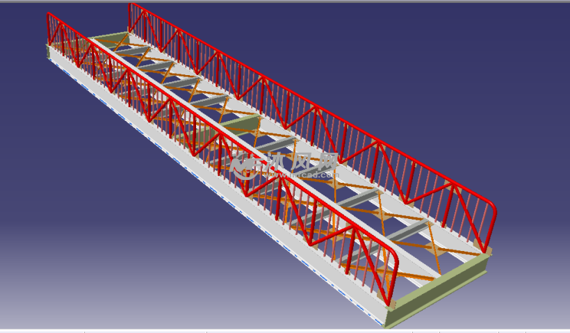 xx码头小型钢引桥catia模型