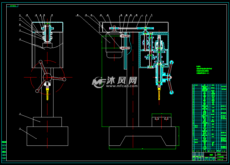 钻床总装配图-a0