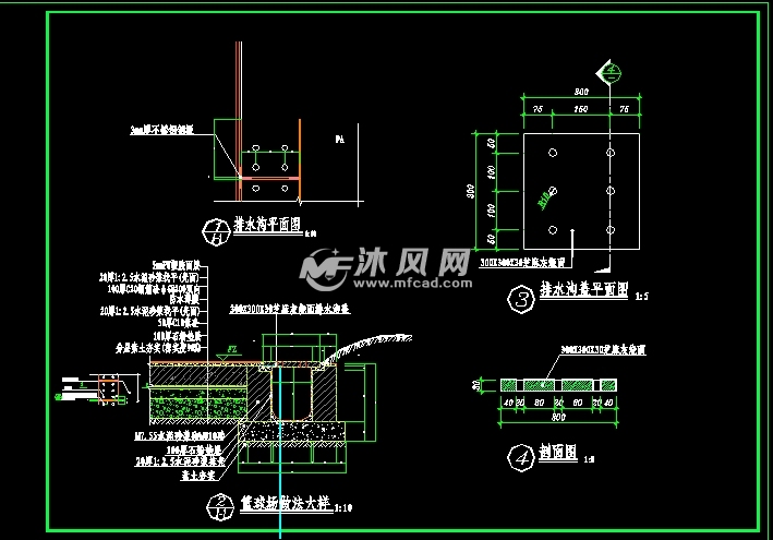 某篮球场建筑施工图 - cad校园规划建筑图纸下载,免费