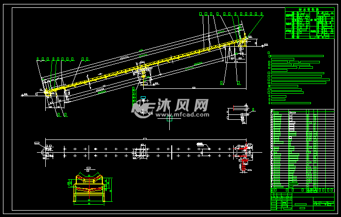 混煤皮带输送机总装图 附有技术特性表 - Auto