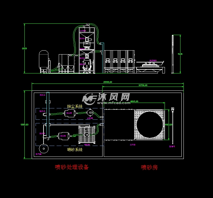 9mx20m喷砂房结构设计图纸