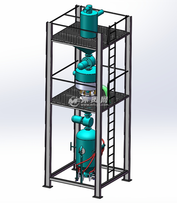 9mx20m喷砂房结构设计图纸 - solidworks机械设备模型下载 - 沐风图纸