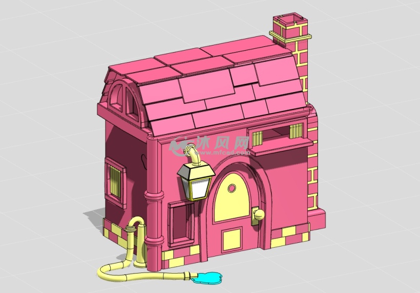 粉红梦幻小屋模型 - ProE玩具公仔类模型下载