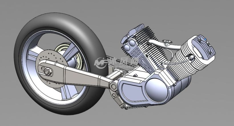 V型双缸发动机设计模型 - solidworks机械设备