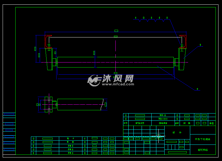 六种b1600下托辊组全套生产图纸