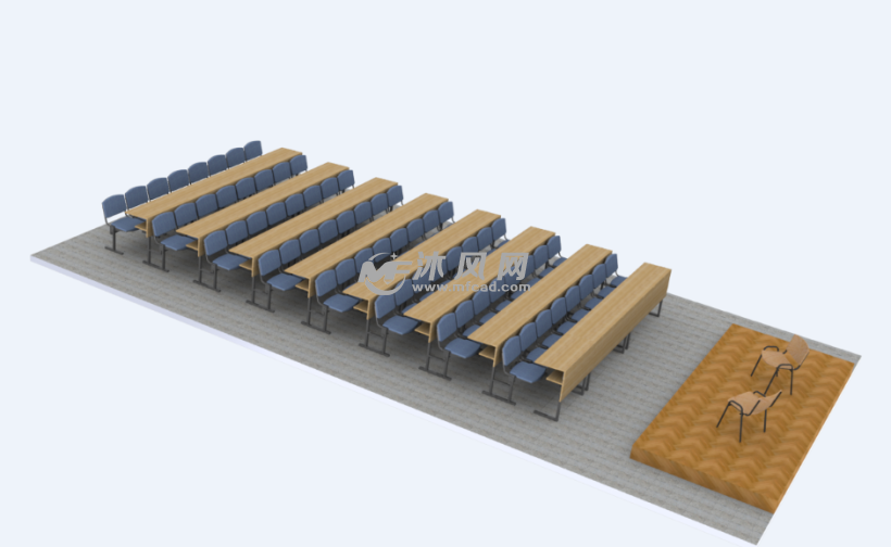 大学自习室模型设计 - solidworks中性文件类模