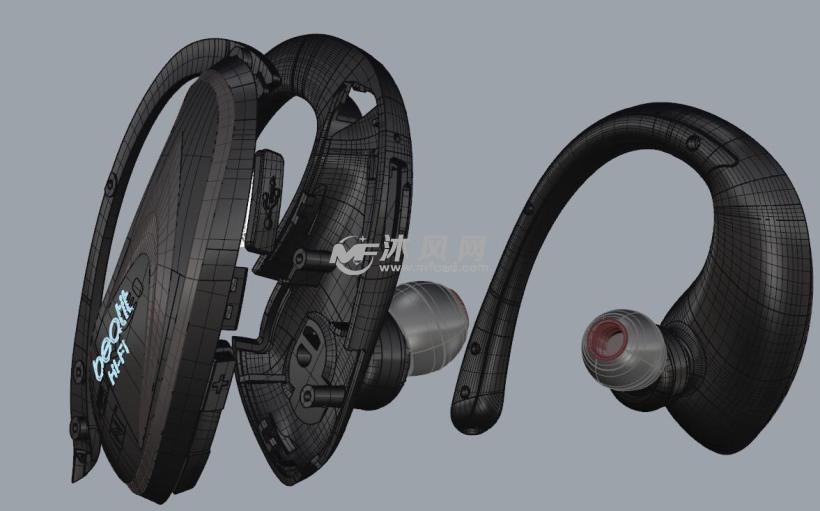 蓝牙运动耳机模型 - ProE电脑周边类模型下载