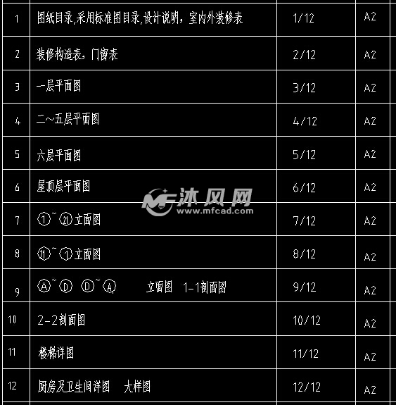 6层砖混住宅楼两单元一梯四户建筑结构施工图施工总平面图施组横道图