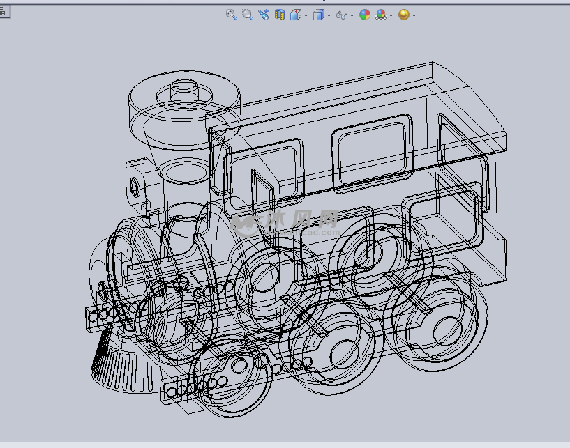 托马斯玩具火车头设计模型线性结构图