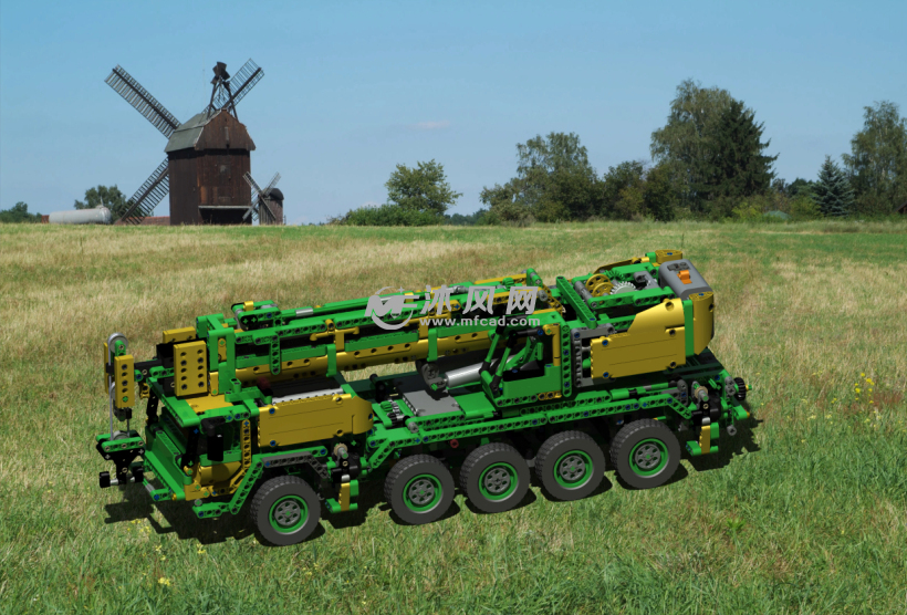 复杂乐高积木大型吊车模型设计 - ProE玩具公仔类模型下载 - 沐风图纸