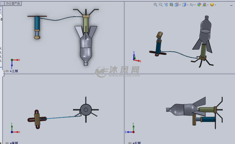 水上火箭发射玩具设计模型
