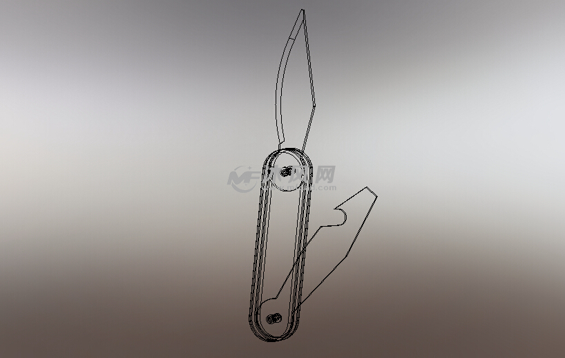 用口袋刀(刀具)设计模型 solidworks生活用品类模型下载 沐风图纸