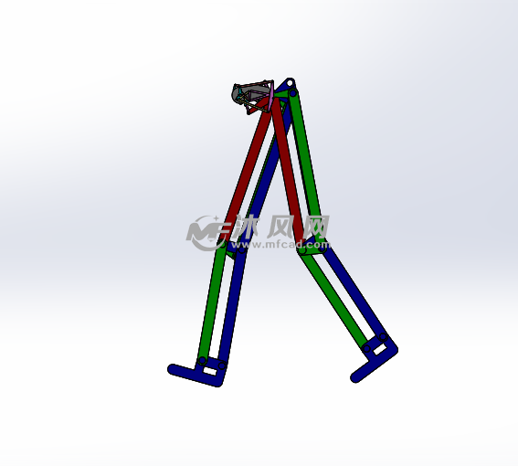 基于stephenson六杆机构实现下肢步态行走三维示意模型含动画