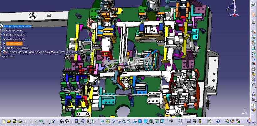 座椅骨架弧焊夹具设计模型(catia)