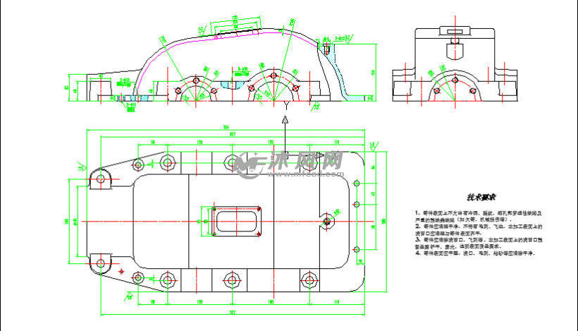 一级圆锥-圆柱齿轮减速器Auto-CAD图纸设计