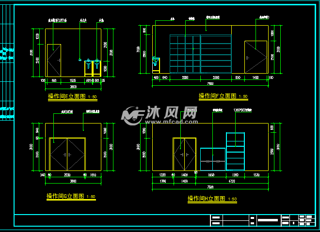 花店操作间立面图