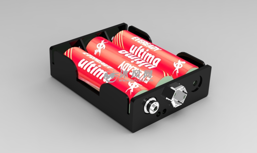 3AA电池盒设计模型 - solidworks生活用品类模