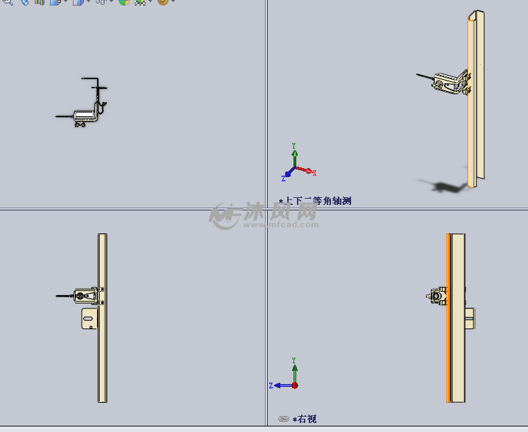 安全传感器跟踪装置设计模型三视图