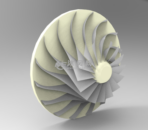 叶轮曲面造型SW设计模型 - solidworks机械设