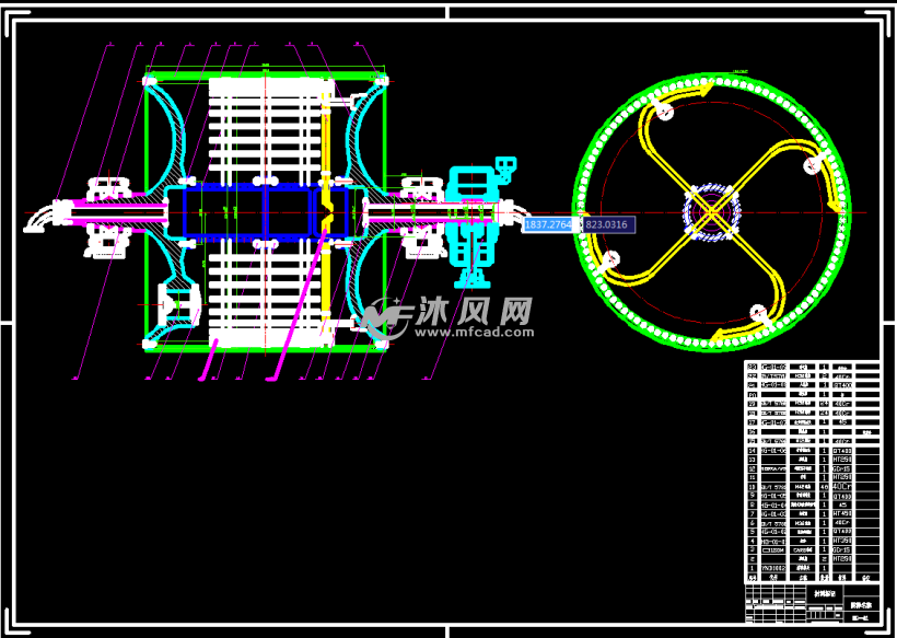 造纸机杨克烘缸 - autocad普通工程机械图纸 - 沐风