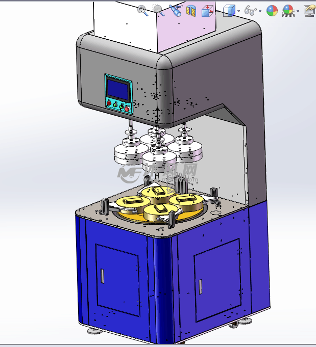 苹果7手机壳平面抛光机模型 - solidworks机械设